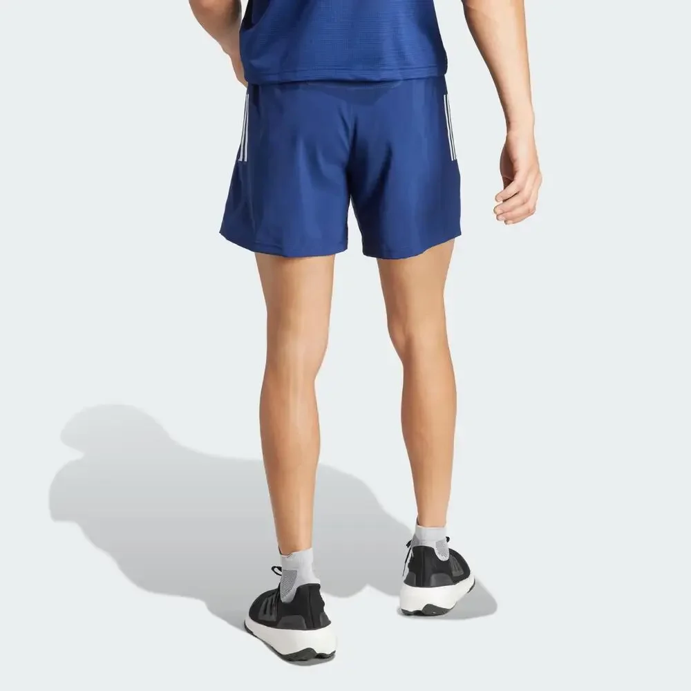 Adidas Own The Run IY0706 Shorts Mens MEDIU Blue Drawstring Waist Active APP2297